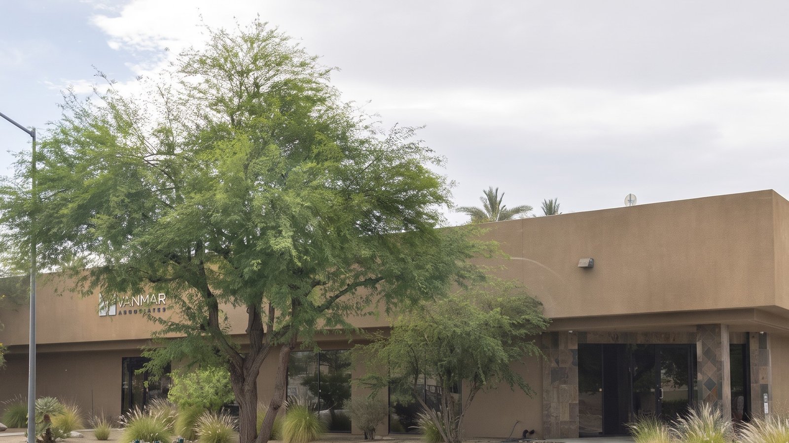 Exterior of the Ryan's Home Services Palm Desert office at 39249 Leopard St #104, convenient to country clubs and gated communities in the Coachella Valley